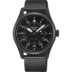 Seiko Men's Automatic Watch - 5 Sports Power Reserve Black Steel Bracelet | SRPH25K1