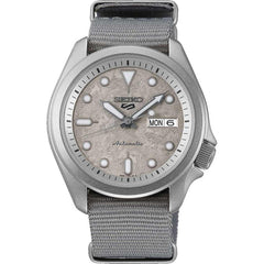 Seiko Men's Automatic Watch - 5 Sports Power Reserve Grey Dial Nylon Strap | SRPG63K1