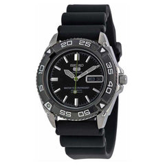 Seiko Men's Automatic Watch - 5 Sports Rotating Bezel Black Rubber Strap | SNZB23J2
