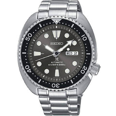 Seiko Men's Automatic Watch - Prospex Day-Date Black Dial Steel Bracelet | SRPF13K1