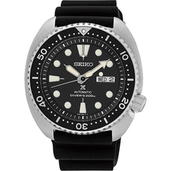 Seiko Men's Automatic Watch - Prospex Power Reserve Black Silicone Strap | SRPE93K1