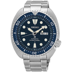 Seiko Men's Automatic Watch - Prospex Turtle Blue Dial Silver Bracelet | SRPE89K1