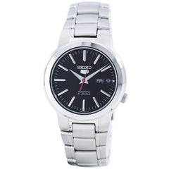 Seiko Men's Automatic Watch - Seiko 5 Black Dial Stainless Steel Bracelet | SNKA07K1