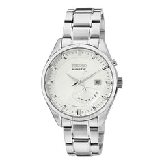 Seiko Men's Bracelet Watch - Discover More White Dial Kinetic | SRN043P1