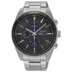 Seiko Men's Chrono Watch - Discover More Black & Blue Dial Bracelet | SSC715P1