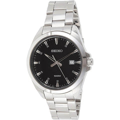 Seiko Men's Chronograph Watch - Black Dial Silver Tone Bracelet | SUR209P1
