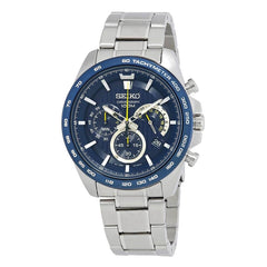 Seiko Men's Chronograph Watch - Blue Dial Steel Bracelet | SSB301P1