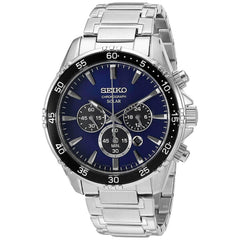 Seiko Men's Chronograph Watch - Core Blue and Black Dial Bracelet | SSC445