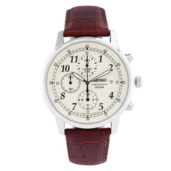 Seiko Men's Chronograph Watch - Discover More Cream Dial | SNDC31P1