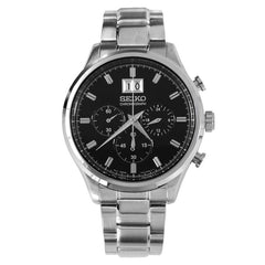 Seiko Men's Chronograph Watch - Neo Classic Black Dial | SPC083P1