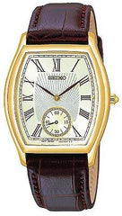 Seiko Men's Leather Strap Dress Watch SRK008