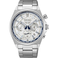 Seiko Men's Quartz Watch - Discover More Chronograph Silver Dial Bracelet | SSB395P1