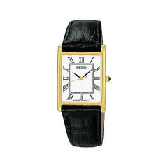Seiko Men's Rectangular Face Leather Strap Watch SNF672
