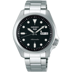 Seiko Men's Watch - 5 Sports Power Reserve Black Dial Bracelet | SRPE55K1