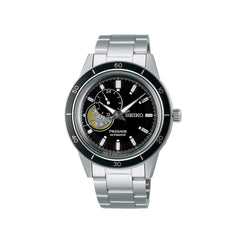 Seiko Men's Watch - Presage Automatic Power Reserve Black Open Heart Dial | SSA425J1