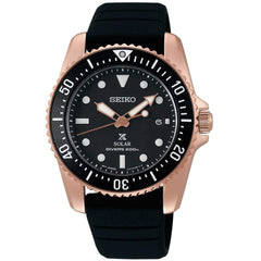Seiko Men's Watch - Prospex Solar Power Reserve Black Dial Silicone Strap | SNE586P1