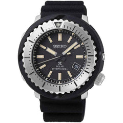 Seiko Men's Watch - Prospex Solar Powered Quartz Black Dial Rubber Strap | SNE541P1