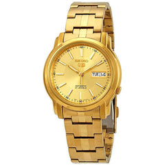 Seiko Men's Watch - Series 5 Automatic Gold Dial Stainless Steel Bracelet | SNKL86K1