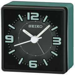 Seiko Quartz Alarm Clock - Bedside Black and Green | QHE091ZLH