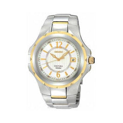 Seiko SGEE68 Men's Coutura Two Tone Gold Plated White Dial Watch