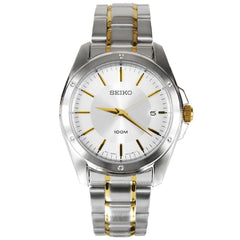 Seiko SGEF83 Men's Silver & White Dial Two Tone Stainless Steel Bracelet Watch