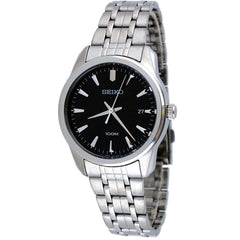 Seiko SGEG05 Men's Casual Black Dial Stainless Steel Bracelet Analog Watch