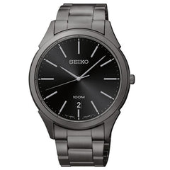 Seiko SGEG79 Men's Black Dial Black IP Stainless Steel Bracelet Quartz Watch