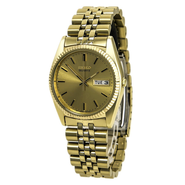 Seiko SGF206 Men's Dress Yellow Gold Plated Stainless Steel Watch