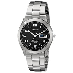 Seiko SGG711 Men's Black Dial Titanium Bracelet Watch