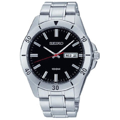 Seiko SGGA75 Men's Black Dial Stainless Steel Bracelet Quartz Watch