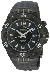Seiko SKA447 Men's Kinetic Sport Oversized Black Ionic Plated Watch