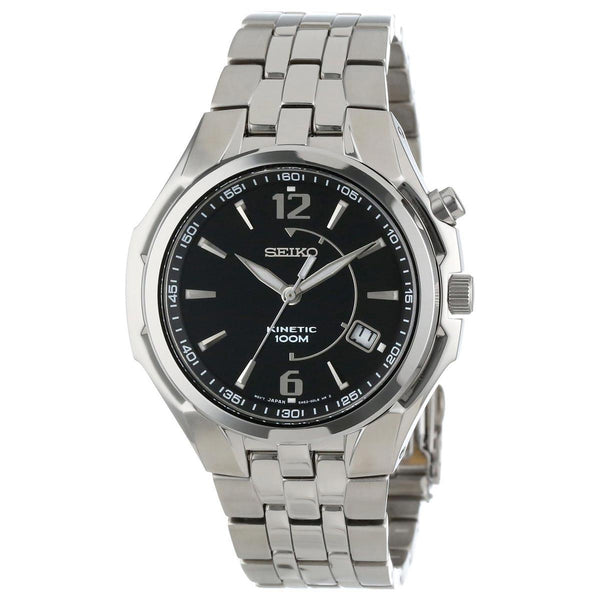 Seiko SKA515 Men's Black Dial Stainless Steel Bracelet Kinetic Watch