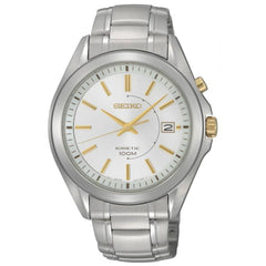 Seiko SKA525P1 Men's White Dial Stainless Steel Bracelet Kinetic Watch
