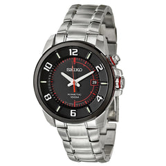 Seiko SKA553 Men's Core Kinetic Power Reserve Black Dial Stainless Steel Bracelet Watch