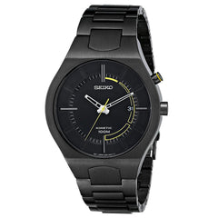 Seiko SKA649 Men's Black Dial Black IP Steel Bracelet Power Reserve Kinetic Watch