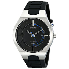 Seiko SKA651 Men's Black Dial Black Silicone Strap Power Reserve Kinetic Watch