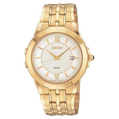 Seiko SKK692 Men's Le Grand Quartz Yellow Gold Plated Stainless Steel Watch