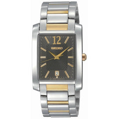 Seiko SKK701 Men's Dress Charcoal Dial Two Tone Solid Stainless Steel Bracelet Watch