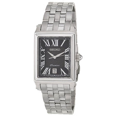 Seiko SKK717P1 Men's Premier Black Dial Stainless Steel Bracelet Watch
