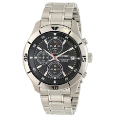 Seiko SKS401 Men's Black Dial Steel Bracelet Chronograph Watch