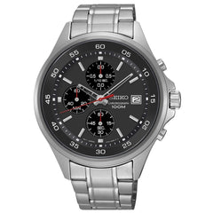 Seiko SKS477 Men's Black Dial Stainless Steel Bracelet Chronograph Watch