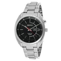 Seiko SMY119 Men's Kinetic Black Dial Stainless Steel Bracelet Watch