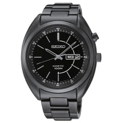 Seiko SMY133 Men's Kinetic Black Dial Black IP Steel Bracelet Watch