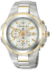 Seiko SNAD54 Men's Coutura Two Tone White Dial Alarm Watch