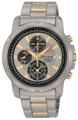 Seiko SNAE49 Men's Two Tone Charcoal Dial Titanium Alarm Watch