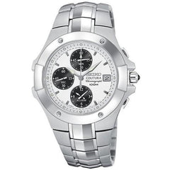 Seiko SNAE55 Men's Coutura Silver Dial Steel Bracelet Chronograph Alarm Watch