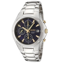 Seiko SNDB01P1 Men's Blue Dial Stainless Steel Bracelet Chronograph Watch