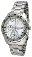 Seiko SNDC41 Men's Chronograph White Dial SS Quartz Watch