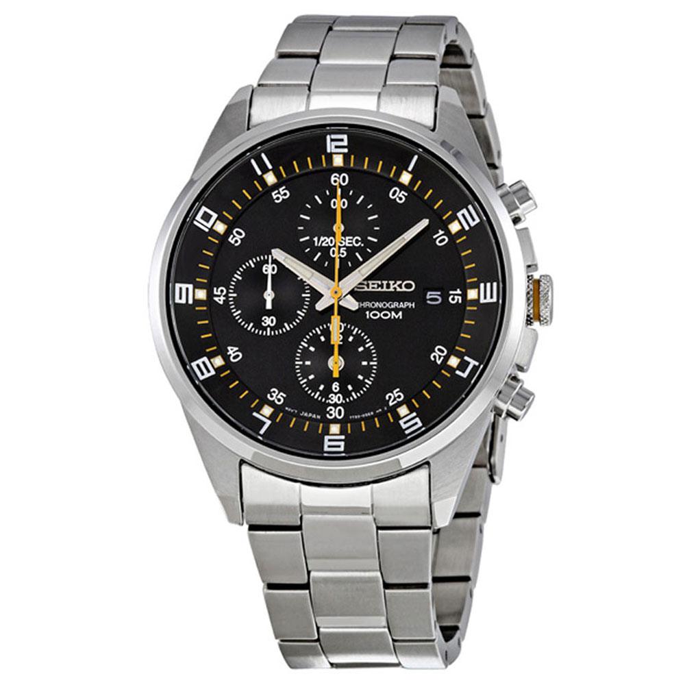 Seiko SNDC89 Men's Black Dial Stainless Steel Bracelet Chronograph