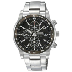 Seiko SNDC99 Men's Chronograph Black Dial Stainless Steel Bracelet Quartz Watch